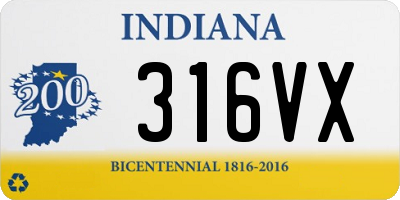 IN license plate 316VX