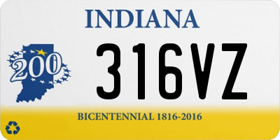IN license plate 316VZ