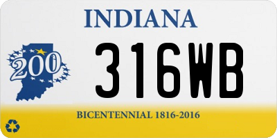 IN license plate 316WB