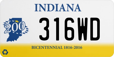 IN license plate 316WD