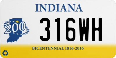 IN license plate 316WH