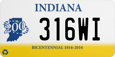 IN license plate 316WI