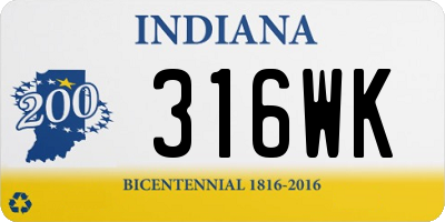 IN license plate 316WK