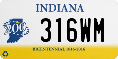 IN license plate 316WM