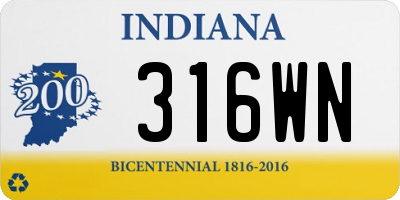 IN license plate 316WN