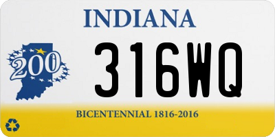 IN license plate 316WQ