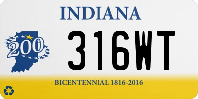 IN license plate 316WT