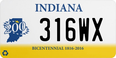 IN license plate 316WX