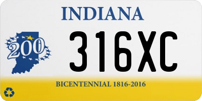 IN license plate 316XC