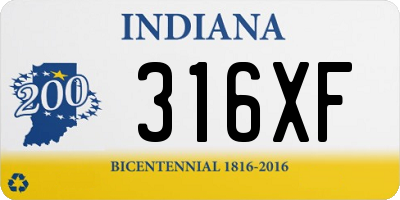 IN license plate 316XF