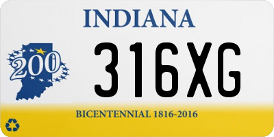 IN license plate 316XG