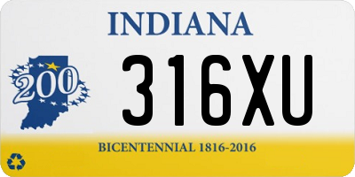 IN license plate 316XU