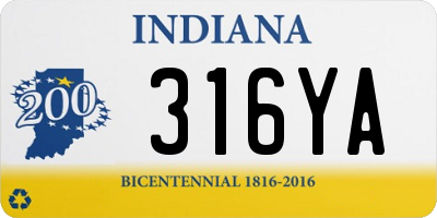 IN license plate 316YA