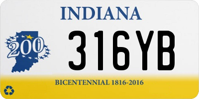 IN license plate 316YB