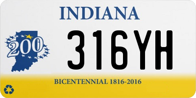 IN license plate 316YH