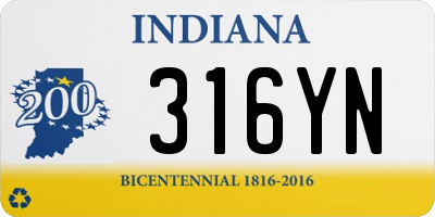 IN license plate 316YN