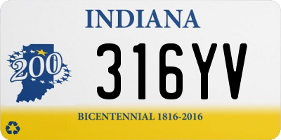 IN license plate 316YV