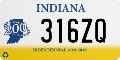 IN license plate 316ZQ