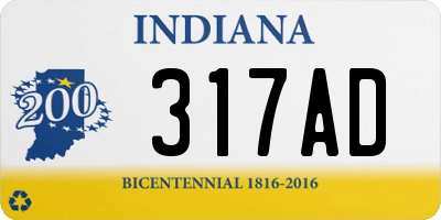 IN license plate 317AD