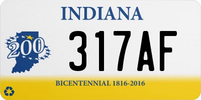 IN license plate 317AF