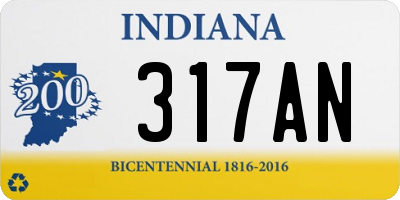 IN license plate 317AN
