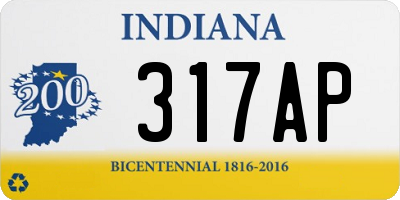 IN license plate 317AP