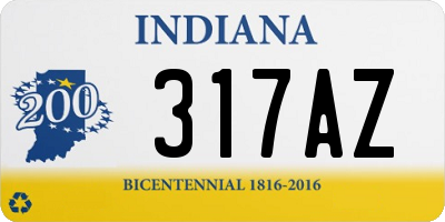 IN license plate 317AZ