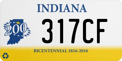 IN license plate 317CF