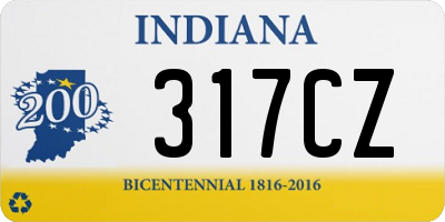 IN license plate 317CZ