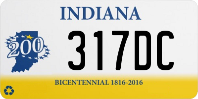 IN license plate 317DC