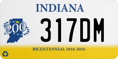 IN license plate 317DM