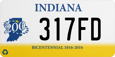 IN license plate 317FD