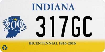 IN license plate 317GC