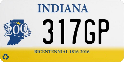 IN license plate 317GP