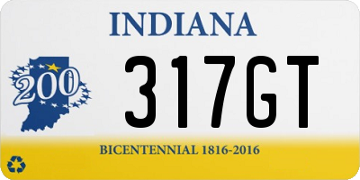 IN license plate 317GT