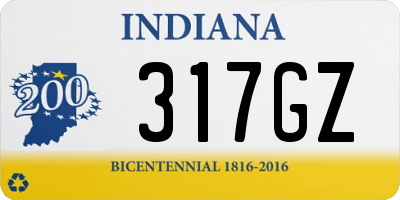 IN license plate 317GZ