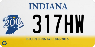 IN license plate 317HW