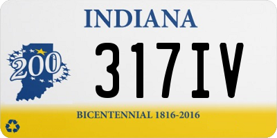 IN license plate 317IV