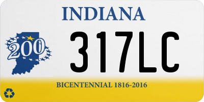 IN license plate 317LC