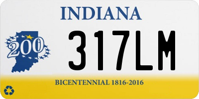 IN license plate 317LM