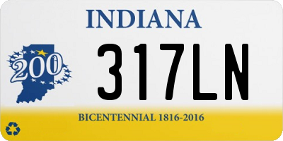 IN license plate 317LN