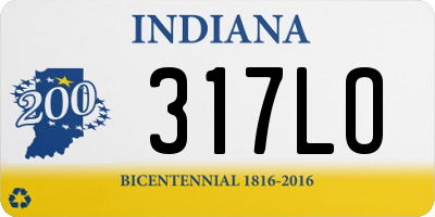 IN license plate 317LO