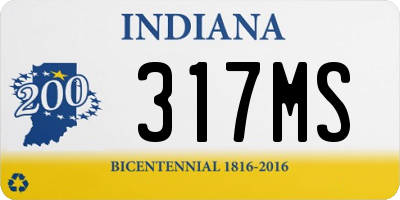 IN license plate 317MS