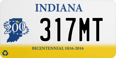 IN license plate 317MT