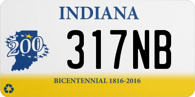 IN license plate 317NB