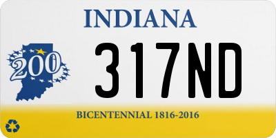 IN license plate 317ND