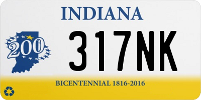 IN license plate 317NK