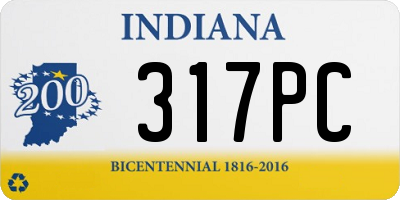 IN license plate 317PC