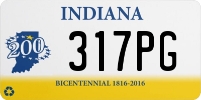 IN license plate 317PG