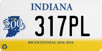 IN license plate 317PL